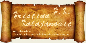 Hristina Kalajanović vizit kartica